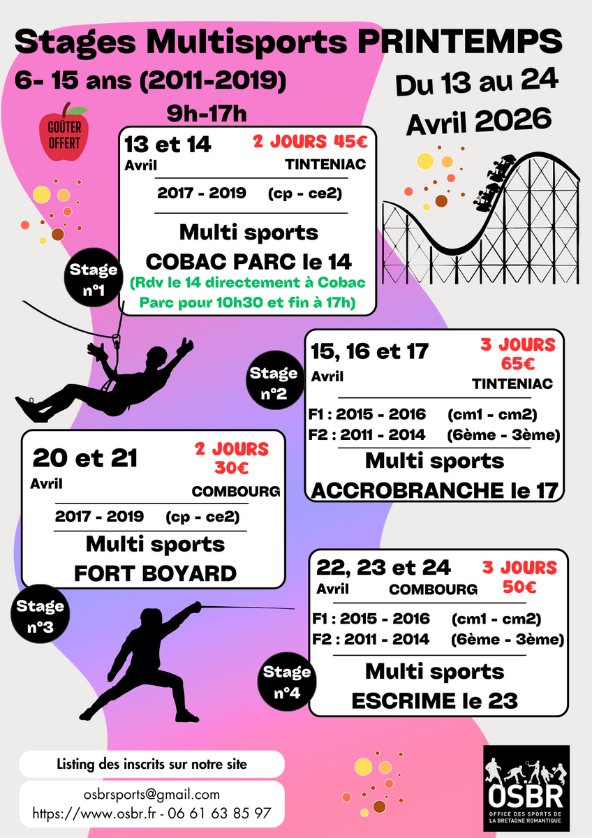 STAGES SPORTIFS AVRIL