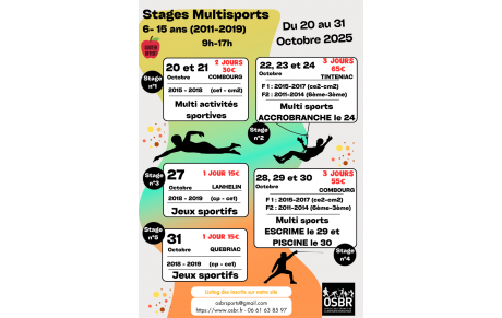 STAGES SPORTIFS AUTOMNE 2025