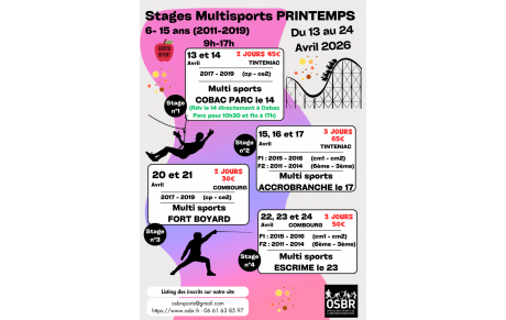 STAGES SPORTIFS AVRIL